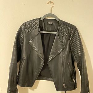 COPY - TopShop faux leather coat, black